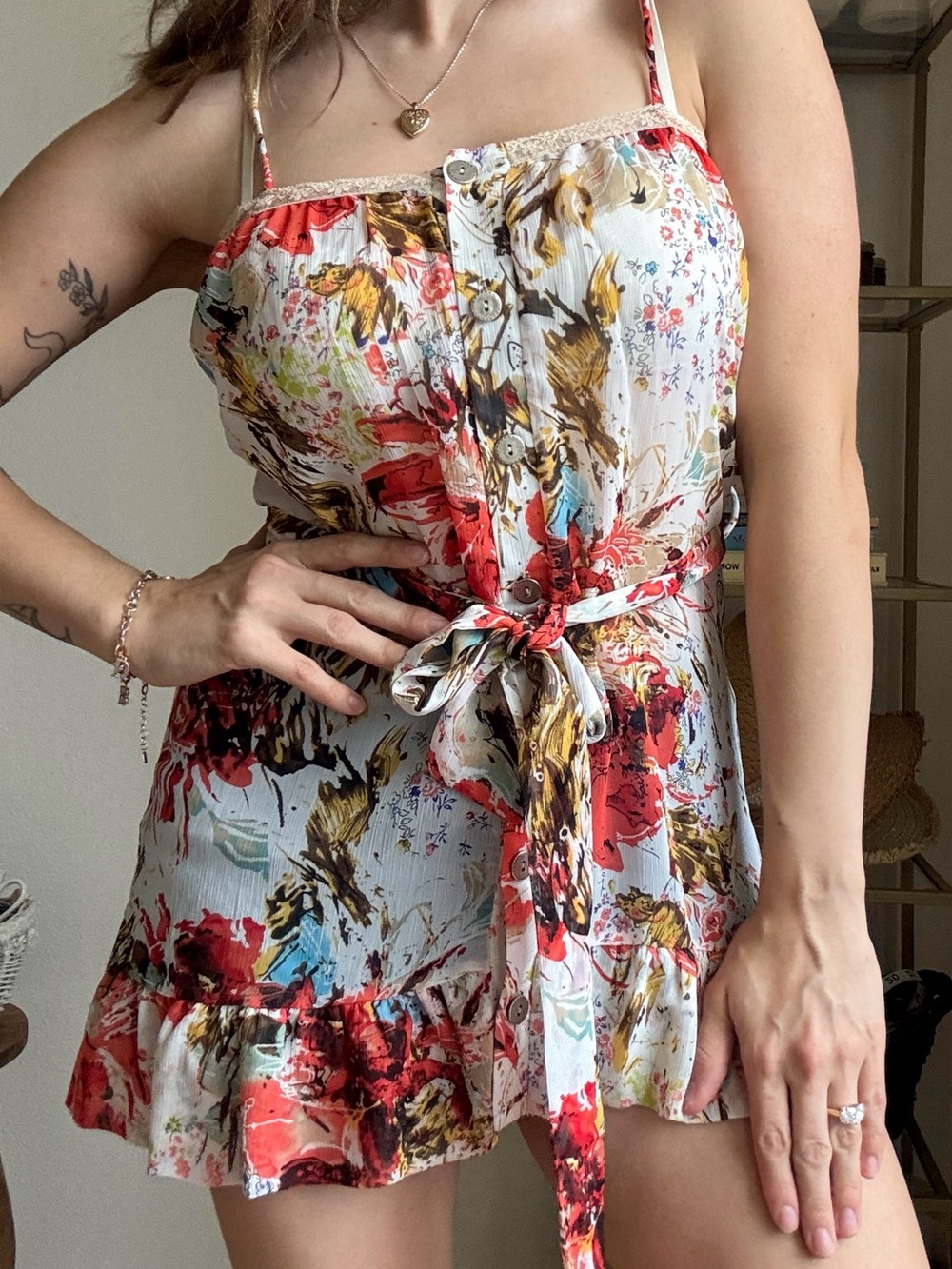 Y2K Floral tunic
